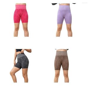 Shorts ativos calças de fitness de ioga alta forma de corpo sexy de calças de calda externa de ciclismo sem costura lavável respirável curto