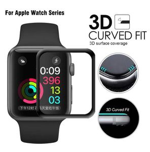 3D Curved Full Glue Tempered Glass For Apple Watch 38mm 40mm 42mm 44mm 45mm 49mm Black Screen Protector Film For iWatch Series 1 2 3 4 5 6 7 SE 8