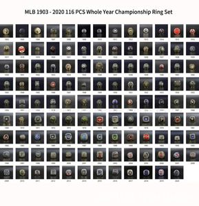 116pcs 1903 to 2021 Baseball Team champions Championship Ring Set Souvenir Men Fan Gift 20207149250