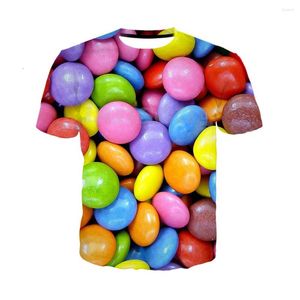 T-shirt da uomo Camicia di caramelle Felpa con stampa 3D / felpa con cappuccio / pantaloni Moda Uomo Harajuku Divertente T-shirt casual Streetwear Hip Hop Manica corta Top estivo