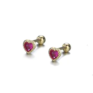 925 Sterling Sliver Earring Designer for Girl Women Heart-shaped Zircon Screw Earrings Shinning crystal ear rings jewelry for party Multicolour