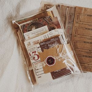 Packaging Paper 230pcs Vintage Tickets Stamp Farm Flower Mushroom Handbook Commemorative Book DIY Memo Material Pack Po Album Diary Note 230530