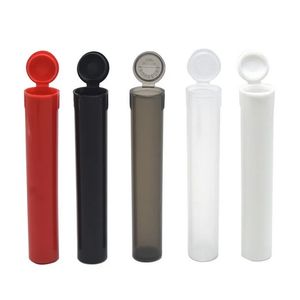 Nya pre -rullrörsförpackningar Plastiska rökrör 110mm Preroll Doob Tube Joint Holder kottar med locket Cigaretttillverkare Container Piller Fall Partihandel