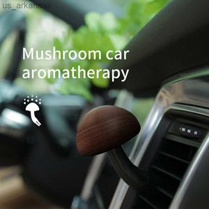 CAR AIR FRESS Creative Car Air Freshener Natural Solid Wood Mushroom Shape Car Parfym Auto Interiör Tillbehör Parfym Diffus prydnadsgåva L230523