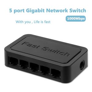 Switches 3.0 5 Port Gigabit Switch Ethernet Splitter Switch Gigabit 10/100/1000Mbit/s RJ45 Hub Lan Internet -Adapter Mini -Netzwerkschalter