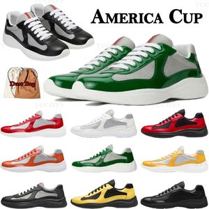 PRA America Cup XL Patent Leather Sneakers Designer Rinnande skor för män och kvinnor Nylon Black Mesh Lace-up Soft Rubber Bike Fabric Outdoor Runner Sport Flat Trainers