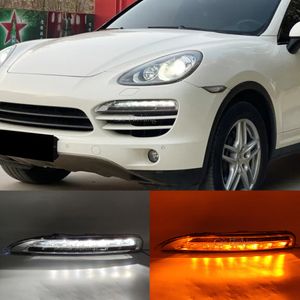 Porsche Cayenne 2011 2012 2012 2013 2014 Front 범퍼 주간 달리기 가벼운 날 조명 LED DRL Driving Foglamp Turn 신호 램프