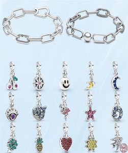 925 Silver Fit Pandora Charm 925 Bracelet Slender Link Me Bracelet for Women Charms Set hanger Diy Fine Beads Jewelry8155150