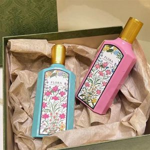 2kinds pink green bottle Luxury Design Cologne men women perfume flora gorgeous jasmine gardenia 100ml highest version Classic EDP free shipping