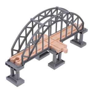 ElectricRc Track Ahşap Demiryolu Köprüsü Süspansiyon Modeli Dökme Oyuncaklar Beyin Oyuncak Tren Sahnesi Props Brio 230529