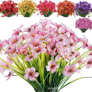 Dekorativa blommor 5 Heads Imitation Modern Artificial Water Plants Orchids Potted Five-Ponged Chrysanthemum