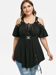 Camiseta rosegal plus size moda feminina tshirts preto gótico painel de renda zip decoração lenço superior ou ombro frio mangas compridas t