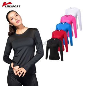 Women's T-Shirt Women Running Blouses Shirts Sports Tops Tights Fitness T-shirt Quick Dry Gym Clothing Elastic Rashguard Thermal Jerseys J2305