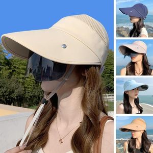 Cappellini da ciclismo Cappello da sole superiore vuoto con occhiali Maglia traspirante Equitazione Chiusura regolabile Nastro estivo Tinta unita Parasole da viaggio