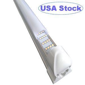 T8 LED Bulbs 8ft 144W 18000lm LED Tubes Lights Lamp Work into Existing Fixture Retrofit Light Frosted Milky Cover Workbench Garage Barn Workshop Basement crestech