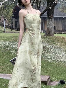 Klänningar sätter kvinnor elegant koreansk sommar 2023 mode kväll vintage kvinnlig promenad klänning klänning