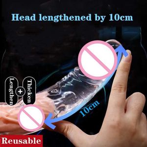 Sex Toy Massager Toys for Men Penis Sleeve Penise Enlargement Small Cock Increase Extension Nozzles Goods Adults
