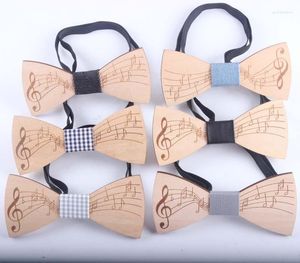 Bow Ties Fashion Wood Bowtie Gentleman Handmade Note Mönster Tie Party Fjäril Unikt för mannen