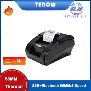 Printers TEROW 5890K Thermal Receipt Printer POS Printer USB Paper Roll Port 58mm Thermal Low Noise For Restaurant and Supermarket