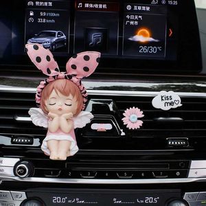 Araba hava spreyi araba parfüm hava çıkışı aromaterapi dekoratif süsler melek kızlar sevimli katı balsam kalıcı hafif koku anime araba dekor l230523