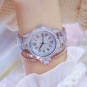 2022 BS Złoty kalendarz All Diamond Watch Quartz Waterproof Luksusowa marka Women's 2023 G230529