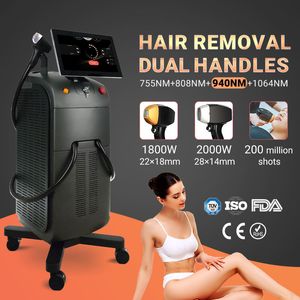 Professional 3 wavelength diode laser 808 hair removal permanent skin rejuvenation machine 808nm 755nm 1064nm salon use FDA approved