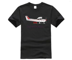 Camisetas masculinas Mens de verão Manga curta Camisa Cessna 172 Avião Piloto Camiseta Frente e Volta