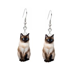 Cute Cat Acrylic Earrings For Women Print Animals Drop Earring Jewelry Custom Acrylic Charm Earrings For Girls Women