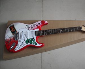 1967 JIMI Hendrix Monterey Red White Electric Guitar Tremolo Bridge Vintage Tuners Rosewood Tressboard