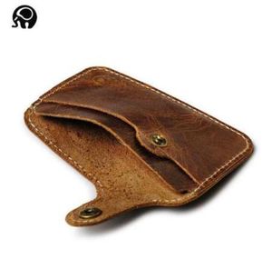 Whole Retro Leather Card Wallet Men Business Bank Card Holder Thin Credit Card Case Convenient Small Cards Pack Cash Pocket6388660