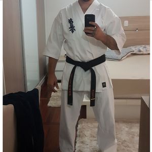 その他のスポーツ用品高品質Kyokushinkai dobok 12oz100％綿のキャンバス空手均一な着物gi布