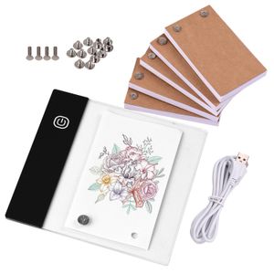 Tabletler Flip Kitap Kiti Mini Işık Pedli LED Işık Kutusu Tablet Tasarımı Delik 300 Sheets Flipbook Kağıt Bağlama Vidaları Çizim için