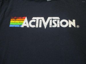 Men's T Shirts M Navy Blue Activision Shirt By Canvas Video Game Company