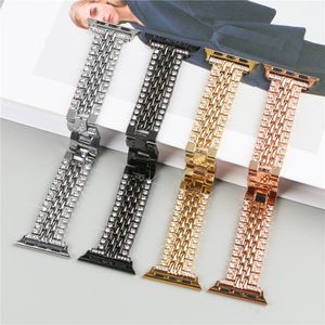 Premium Zinc Alloy Strap Armband för Apple Watch Ultra Series 8 7 6 5 Bling Rhinestone Band 41mm 45mm 49mm