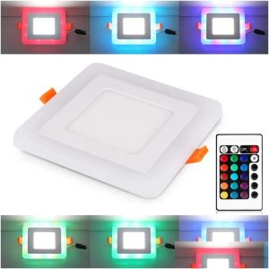 LED لوحة أضواء RGB Light 100 265v مصباح السقف إضافة 24 كيس سطح وحدة تحكم/راحة RGBADDWHITE PARLOR/Shop Downlight Drop Delive DHCMG