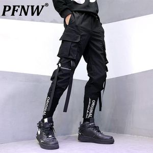 Hosen PFNW Cargo Hosen Mann Spleißen Dunklen Stil Streetwear Elastische Taille Funktionelle Wind Mann Herbst Hosen Männliche Techwear