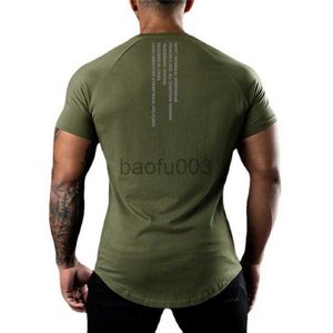 T-shirts voor heren Rughals Hardloop-T-shirt met letterprint Zomer GYM Halve mouw Heren Fitness Workout Spier Korte mouw J230531