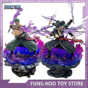 Mangá 40cm One Piece Zoro Anime Figures Wano Onigashima 9 Espadas Estilo Estatueta de Ação Pvc Estátua Modelo Boneca Coleção Brinquedo Presente Crianças L230522