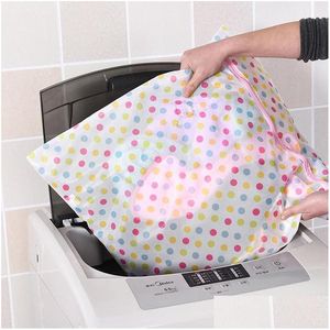 Laundry Bags 50X60Cm Lingerie Print Washing Care Bag Clothes Wash Hine Bra Mesh Net Pouch Basket Dh09622 Drop Delivery Home Garden H Dhina