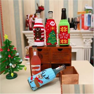 Decorações de Natal Garrafa de Cerveja Cooler Sleeve Floco de Neve Elk Impresso Acrílico Insator Decoração Vt0298 Drop Delivery Home Garden Fe Dhupi