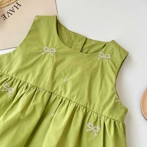 Set di abbigliamento Bambina corta in cotone senza maniche e pantaloni Pezzi Abiti estivi per bambini