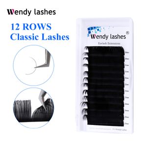 Fałszywe rzęsy 12 linii mieszanki Poszczególne przedłużenie rzęs 2025 mm DD Classic Natural Silk Lash Wendy Lashes 230530