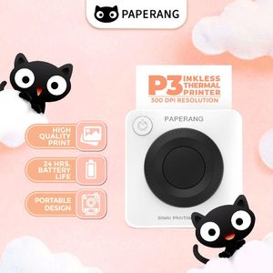 Yazıcılar Paperang P3 Taşınabilir Kablosuz Yazıcı Mini Termal Kağıt Fotoğraf Etiket Makbuz Çıkartma Diy Cep BT Connet 300DPI 80mm