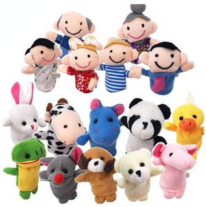 Puppets Plush Toy Finger Tell Story Props 10st Djur eller 6st Family Doll Kids Toys Children Gift 230530