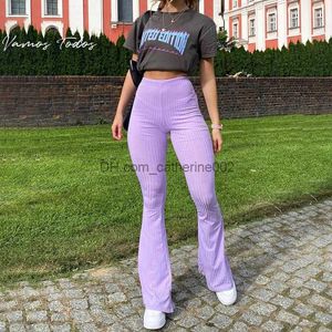 Women's Pants Capris Y2K Purple Flared Trousers Woman Fashion Tight Boot Cut High Waist Pants Skinny Casual Bell Bottom Pants 2021 Autumn Vamos Todos T230531