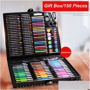 Malowanie długopisów 150pcs szczotka dzieci Zestaw Pencil Zestaw Art Kolor Pen Piref Pudełko Kid Student Paintbrush Abetcolor Spiterery VT2000 Drop dhwxd