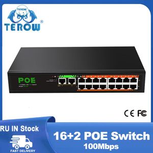 Controle Terow Switch Gigabit Poe Smart Ethernet 100/1000 Mbps 18 portas com energia interna 52V para câmeras IP Monitor de segurança Intelbras