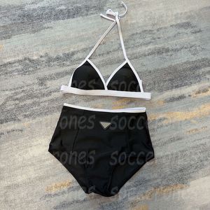 Schwarze Damen-Bikini-Badebekleidung, sexy, geteilter Strand-BH, Slips, gepolsterte Badeanzüge