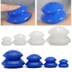 Massageador 4 unidades de silicone conjunto de ventosas de massagem anticelulite copo de vácuo massageador terapia chinesa sucção corpo facial