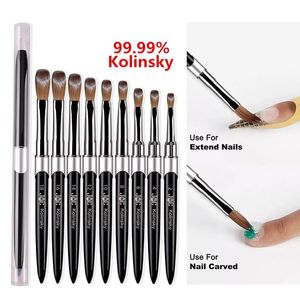 Pens 1pc Nail Acrylic Brush Kolinsky Sable Acrylic Brush Uv Gel Carving Pen Brush Liquid Powder Diy Nail Drawing